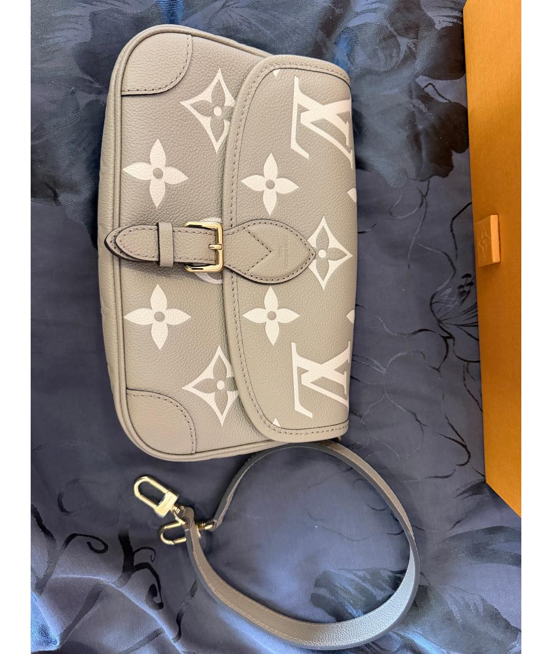 LOUIS VUITTON Серая кожаная сумка через плечо, фото 8