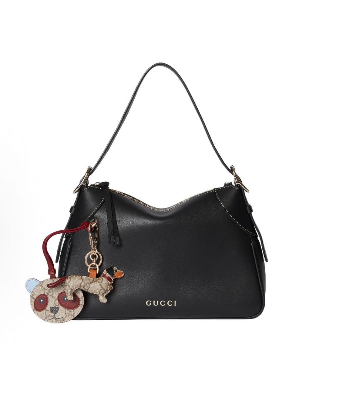 GUCCI Черная кожаная сумка через плечо, фото 2