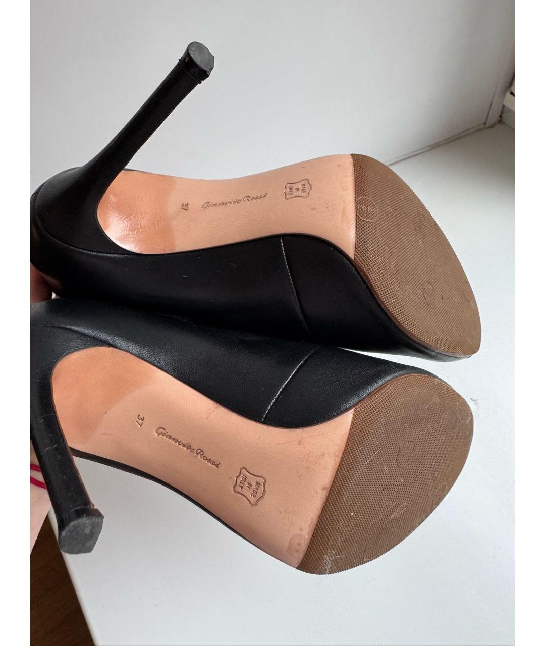 GIANVITO ROSSI Черные кожаные ботильоны, фото 6