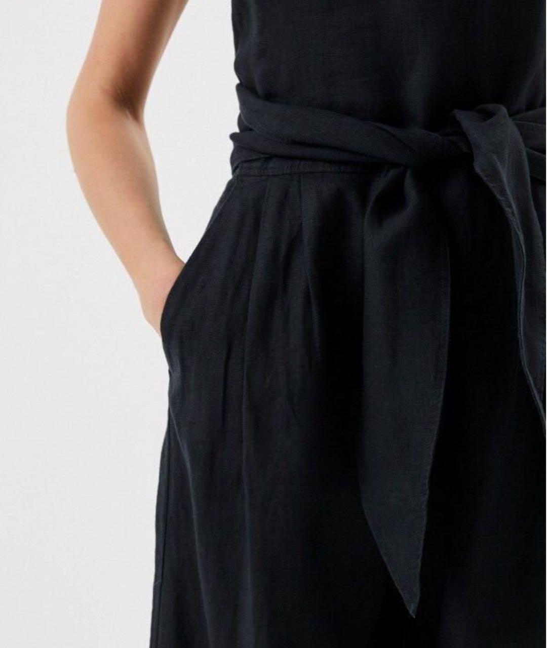 MAX MARA Черный льняной комбинезон, фото 5