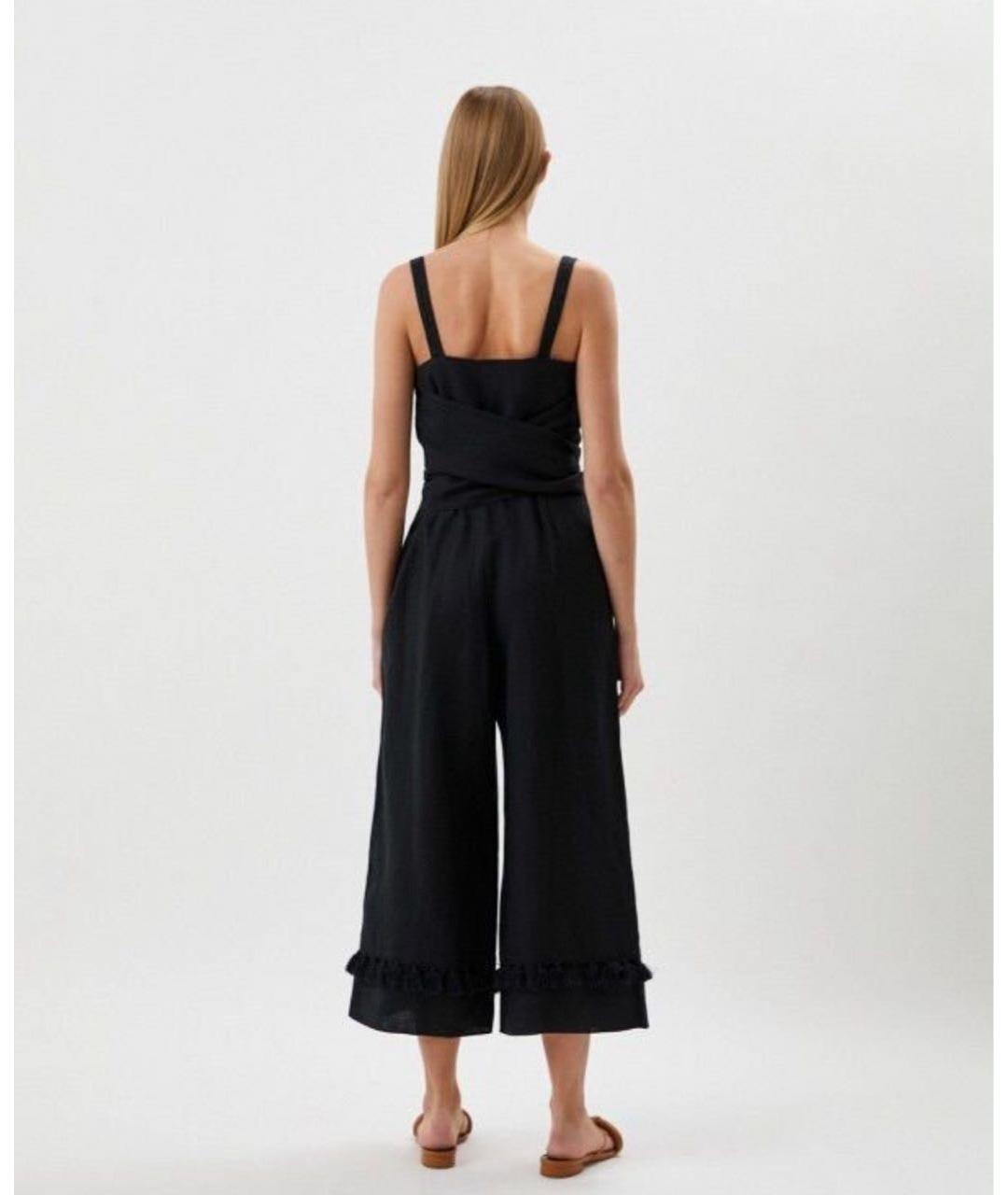 MAX MARA Черный льняной комбинезон, фото 2