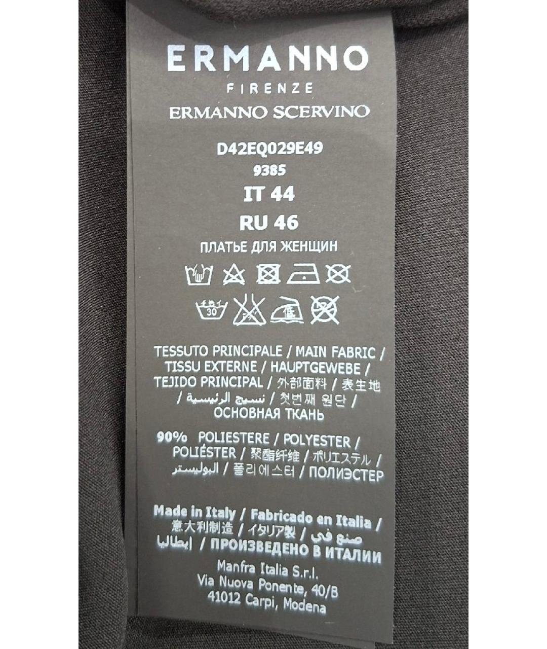 ERMANNO FIRENZE Черное вискозное коктейльное платье, фото 5