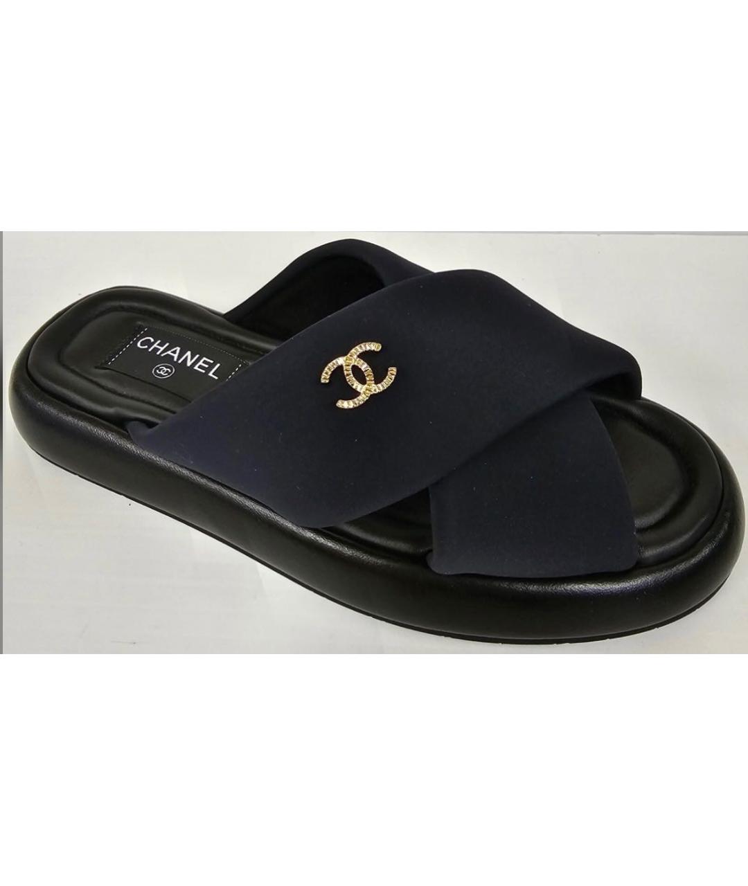 CHANEL Черные шлепанцы, фото 8