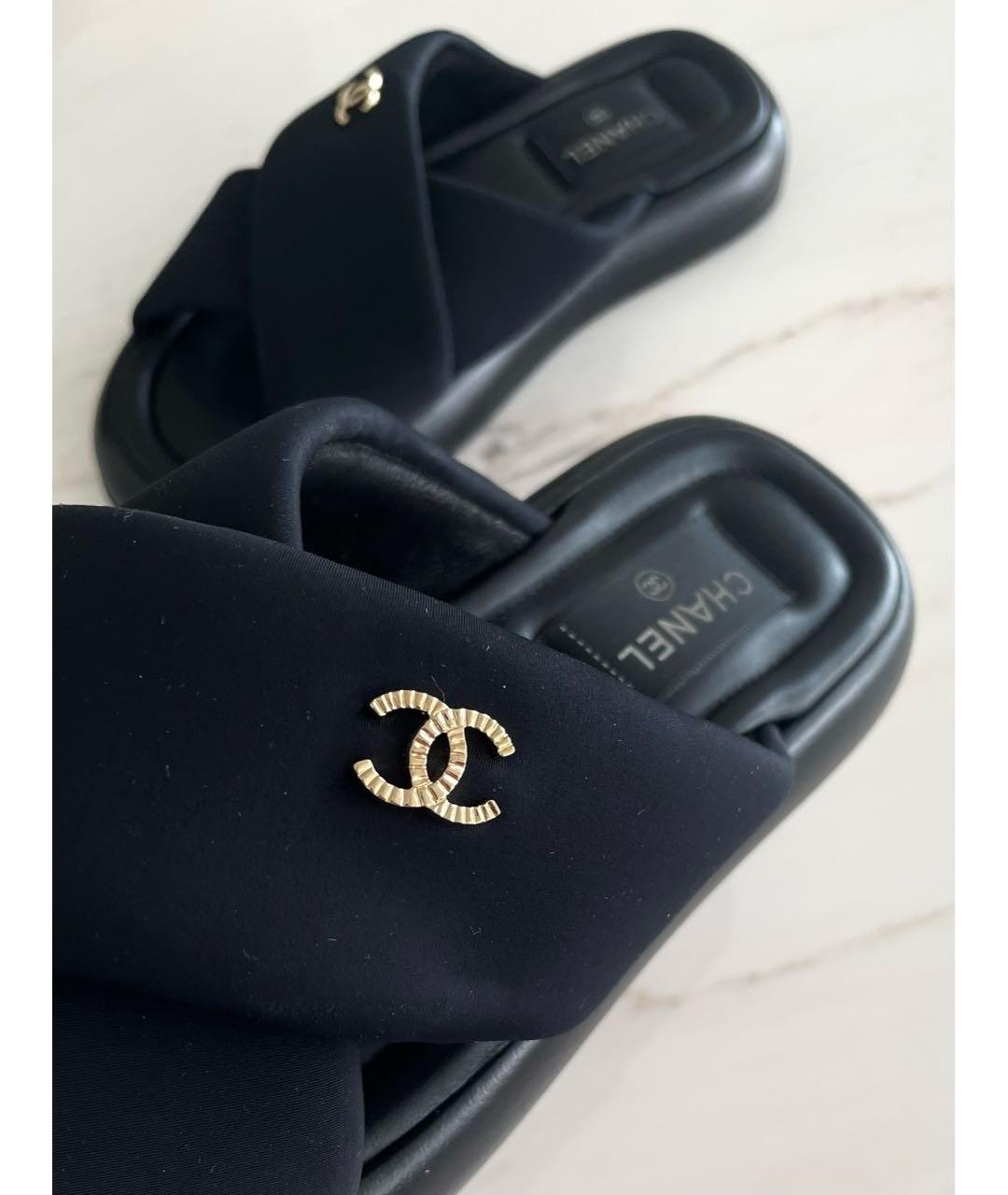 CHANEL Черные шлепанцы, фото 6