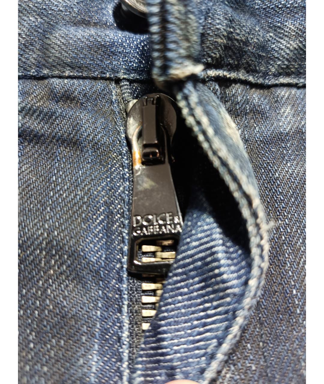 DOLCE&GABBANA Синие хлопковые прямые джинсы, фото 4