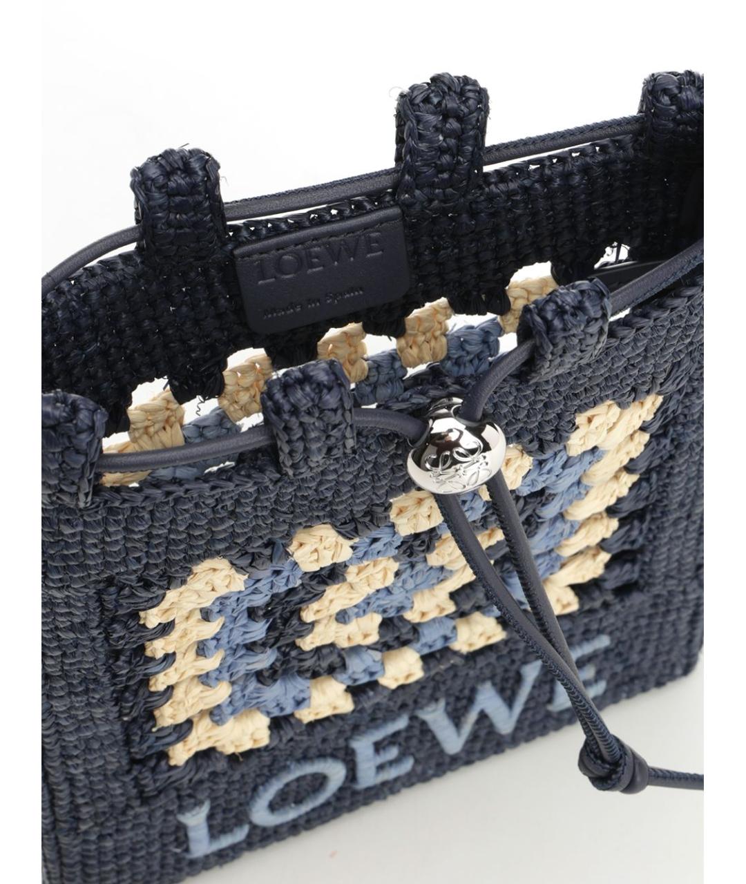 LOEWE Темно-синяя плетеная сумка через плечо, фото 4