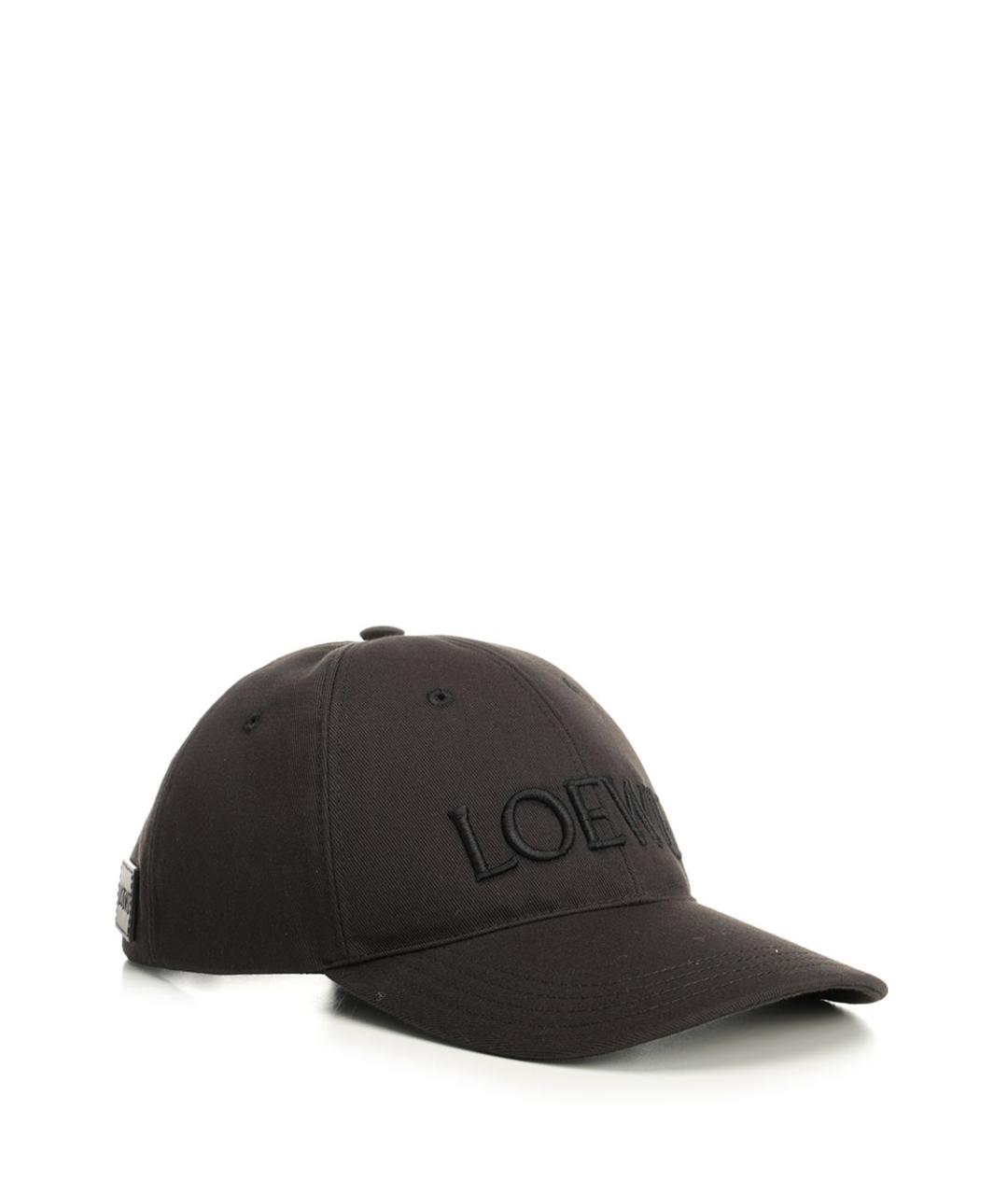 LOEWE Черная кожаная кепка, фото 2