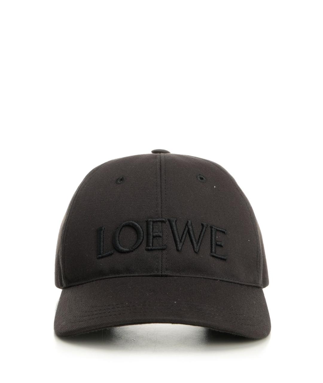 LOEWE Черная кожаная кепка, фото 1