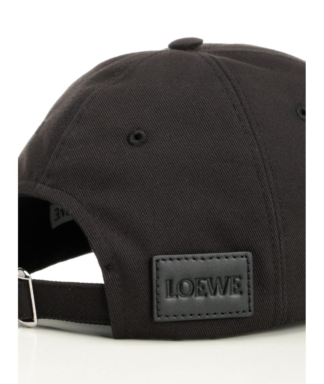 LOEWE Черная кожаная кепка, фото 4