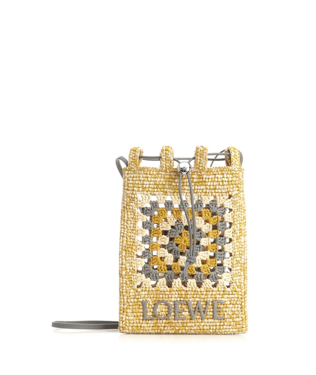 LOEWE Бежевая плетеная сумка через плечо, фото 1
