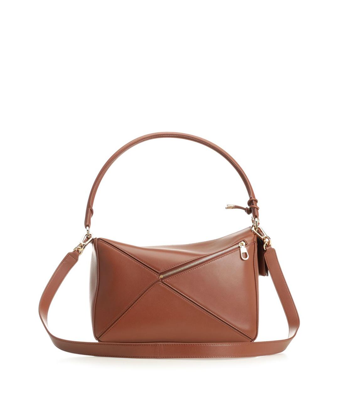 LOEWE Коричневая кожаная сумка через плечо, фото 3