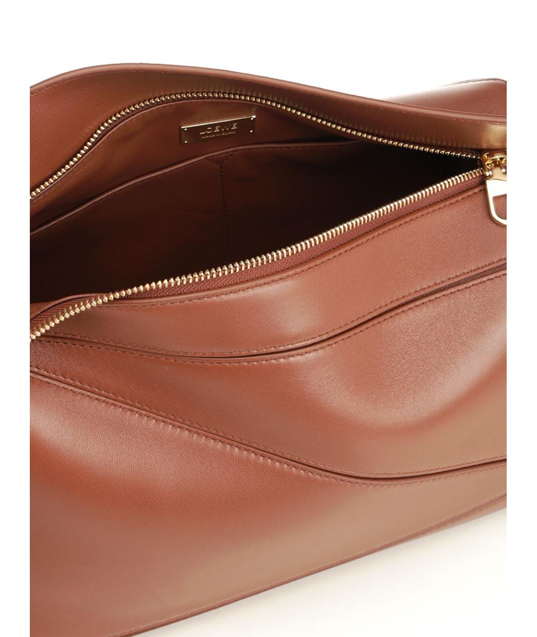 LOEWE Коричневая кожаная сумка через плечо, фото 4