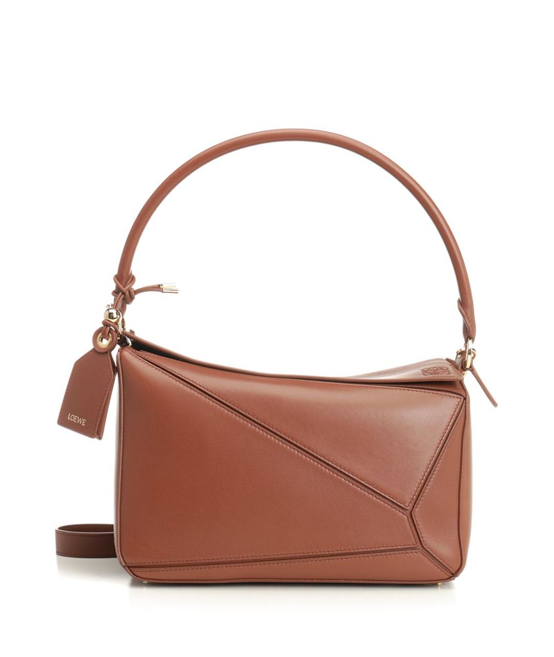 LOEWE Коричневая кожаная сумка через плечо, фото 1