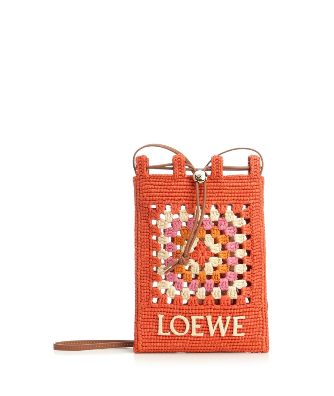 LOEWE Оранжевая плетеная сумка через плечо, фото 1