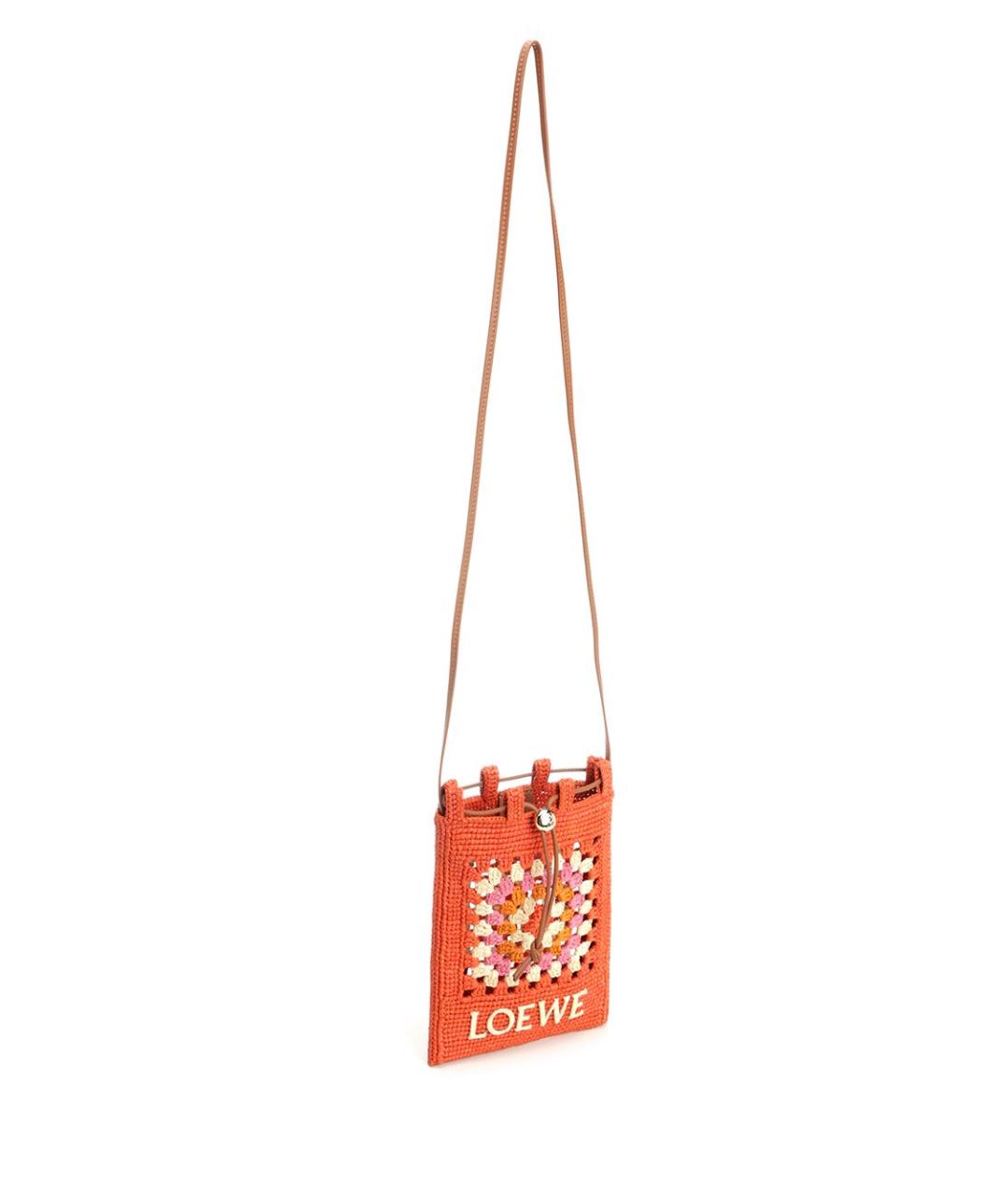 LOEWE Оранжевая плетеная сумка через плечо, фото 2