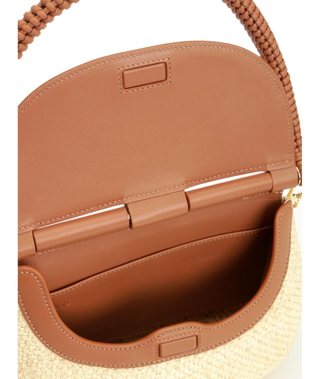 LOEWE Бежевая плетеная сумка через плечо, фото 4