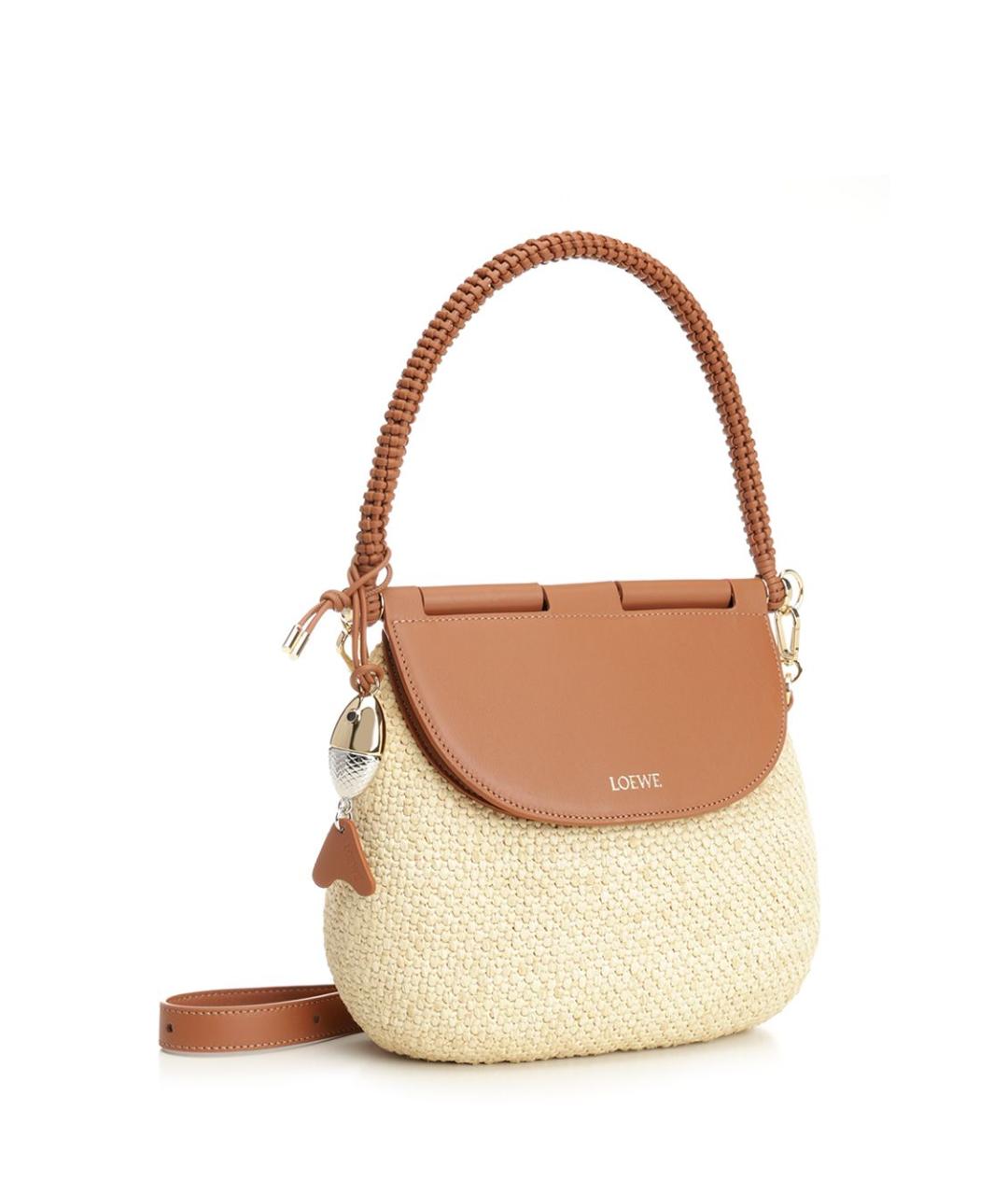 LOEWE Бежевая плетеная сумка через плечо, фото 2