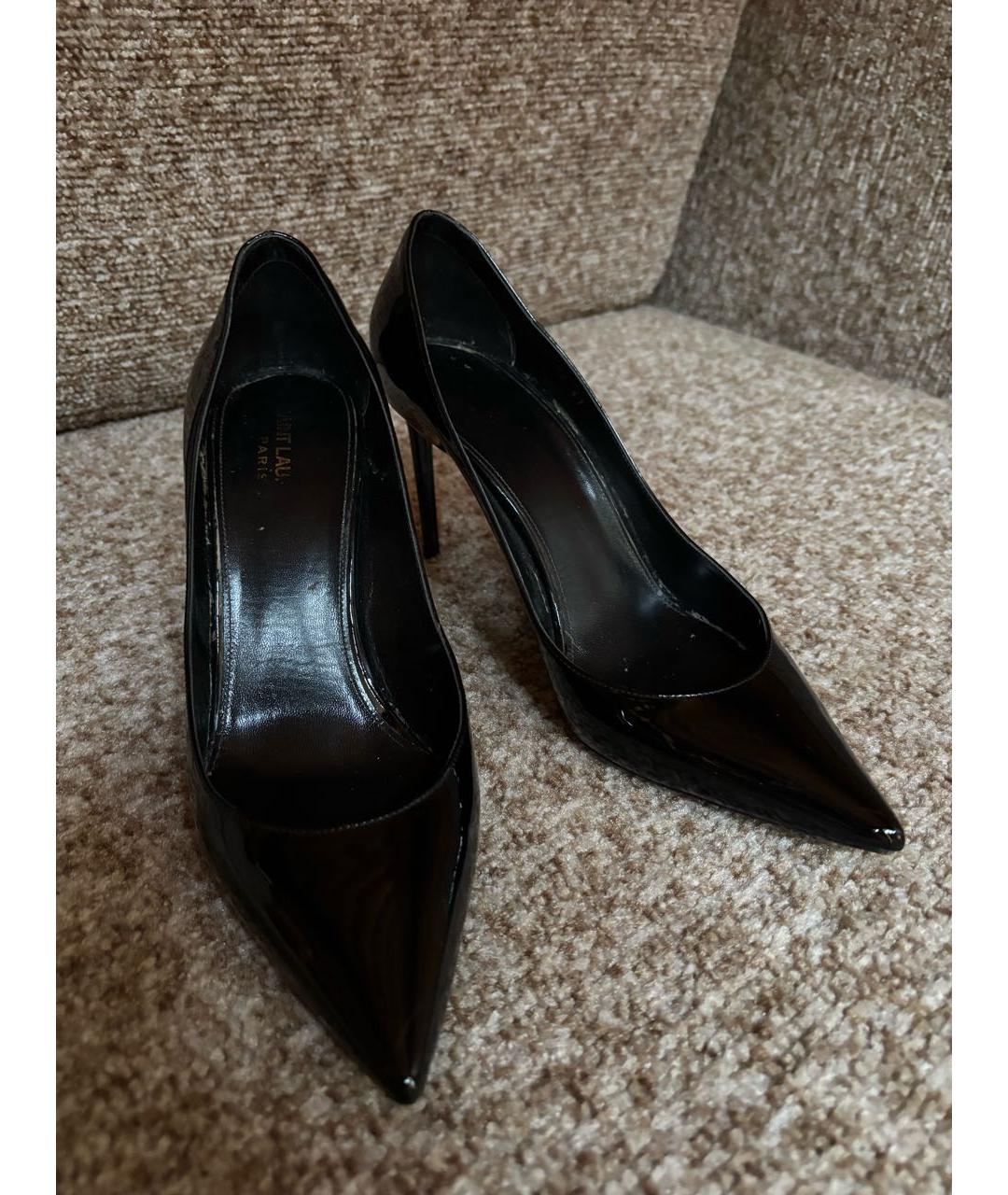 SAINT LAURENT Черные туфли из лакированной кожи, фото 3