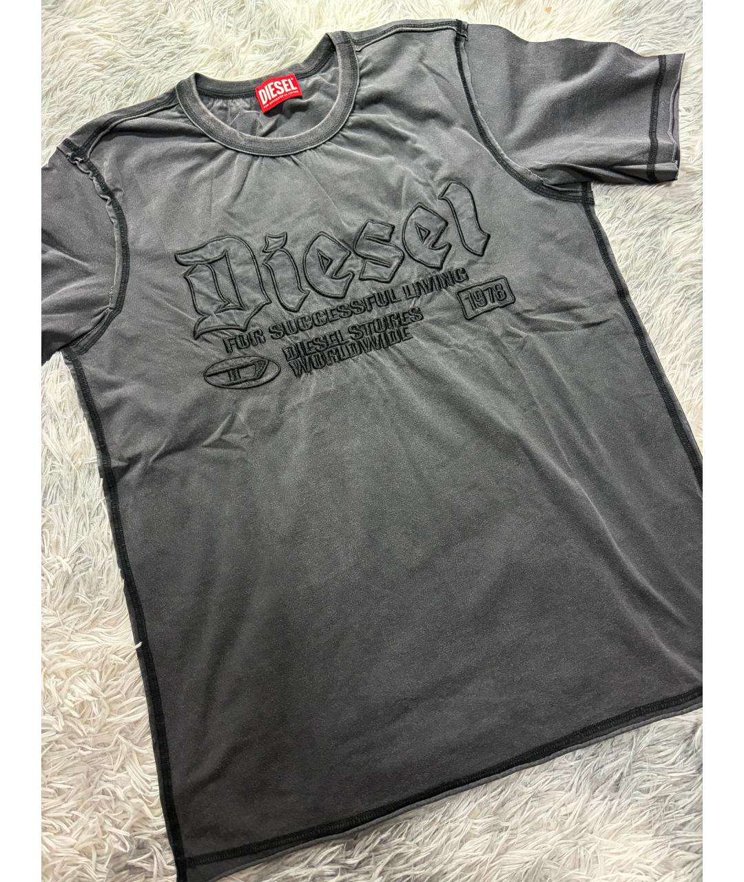 DIESEL Черная хлопковая футболка, фото 2
