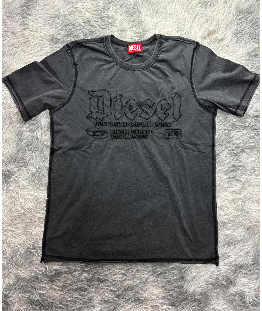 DIESEL Черная хлопковая футболка, фото 8