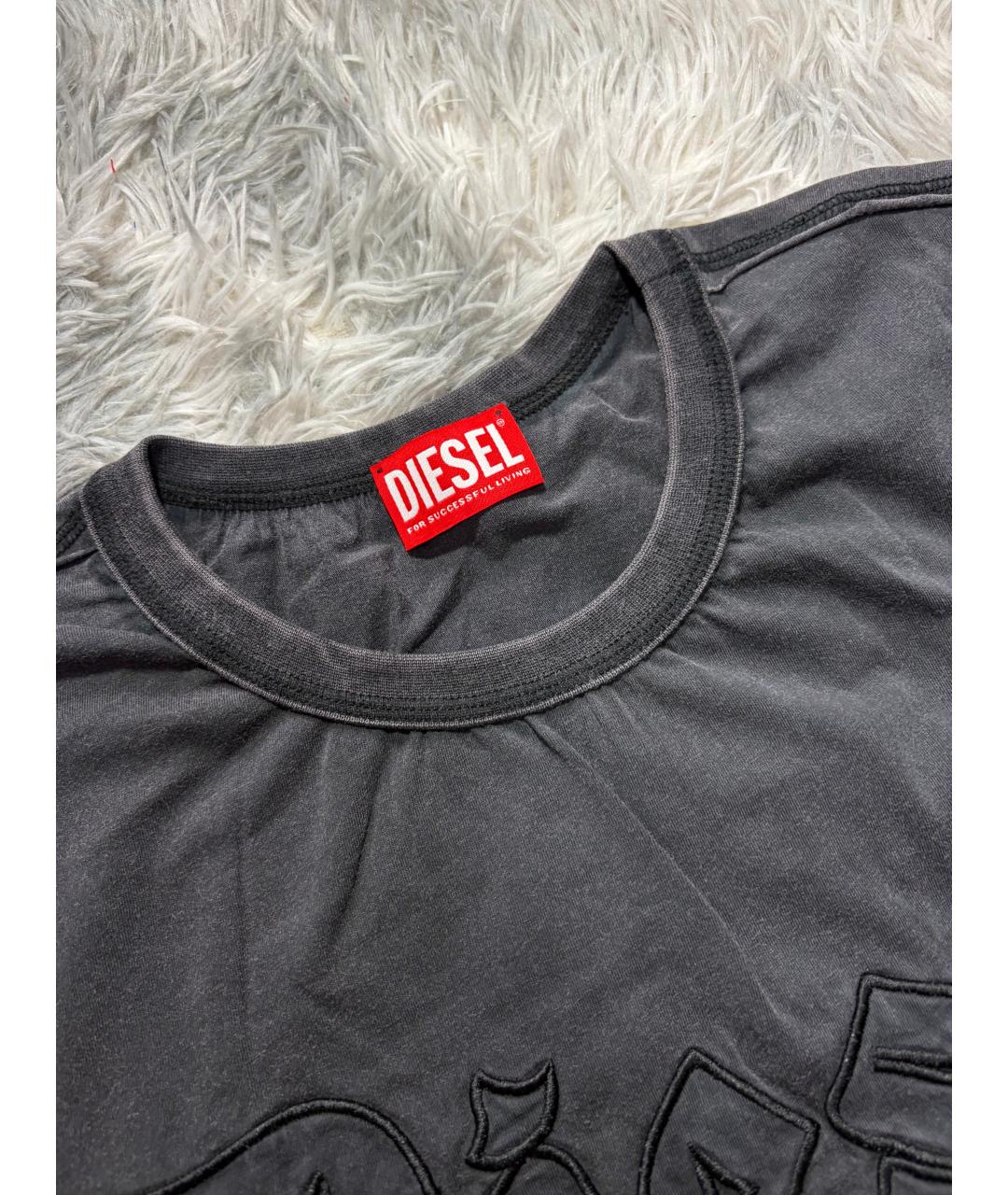 DIESEL Черная хлопковая футболка, фото 5