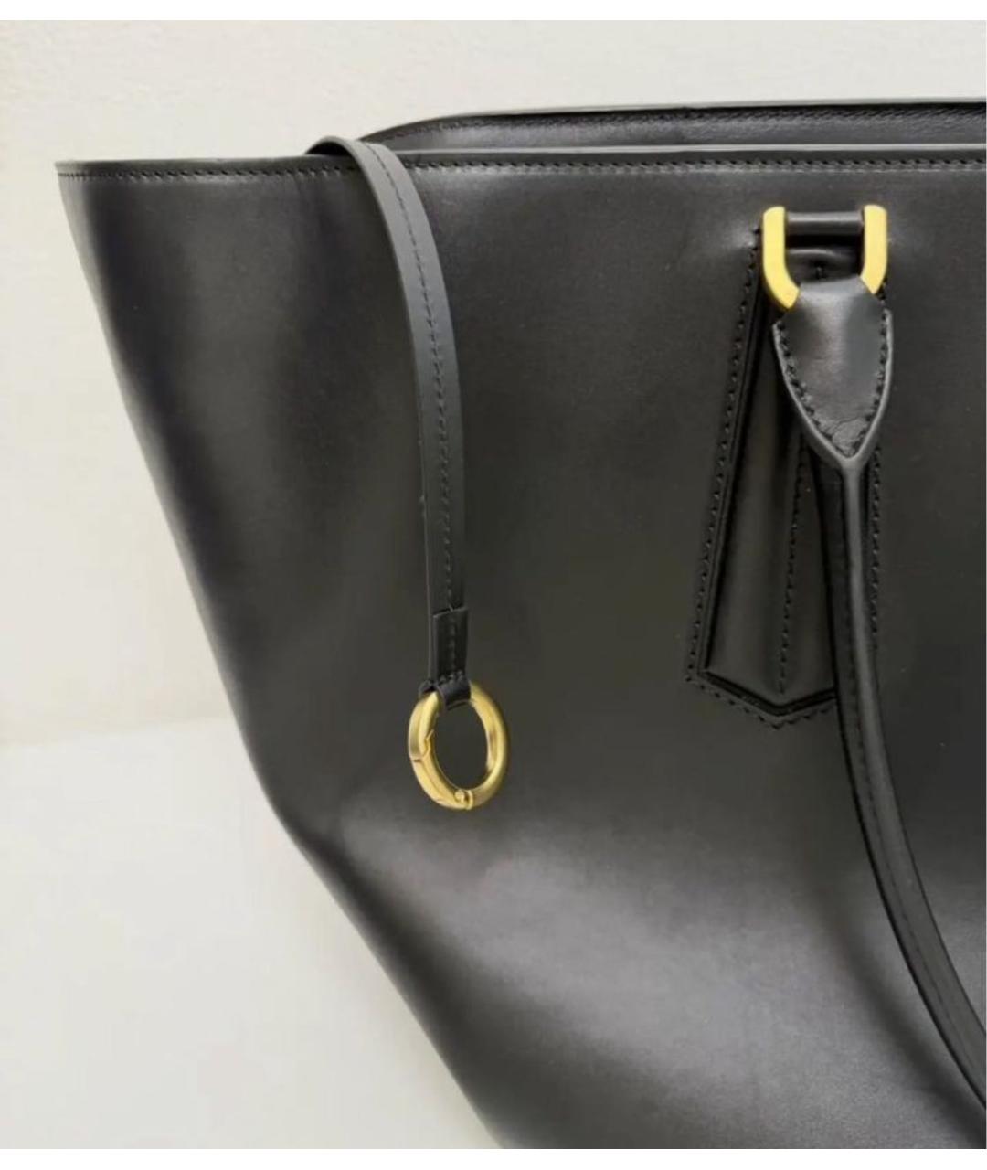 MAX MARA Черная кожаная сумка тоут, фото 3