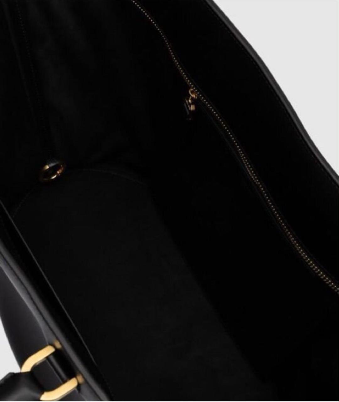 MAX MARA Черная кожаная сумка тоут, фото 4