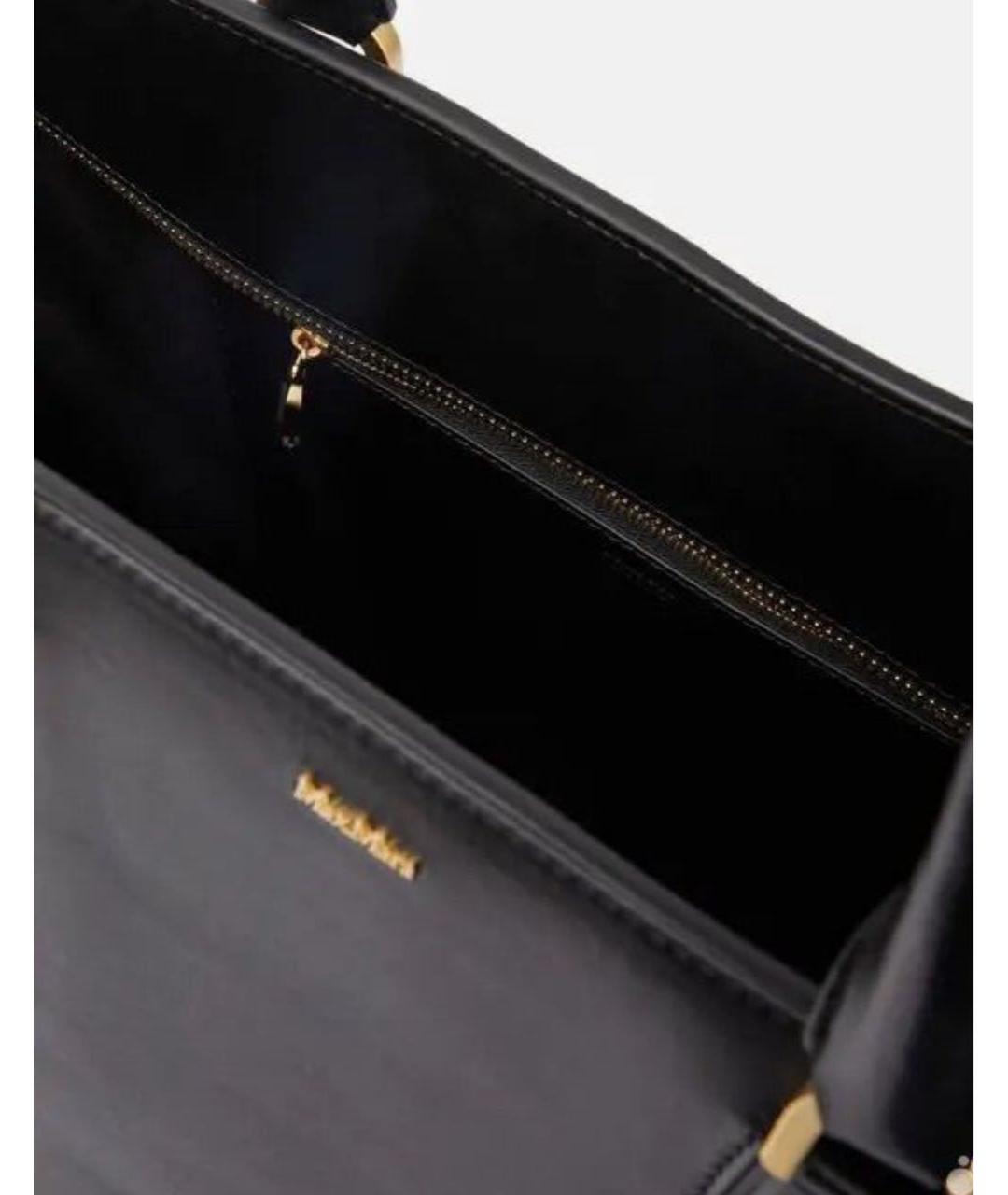 MAX MARA Черная кожаная сумка тоут, фото 5