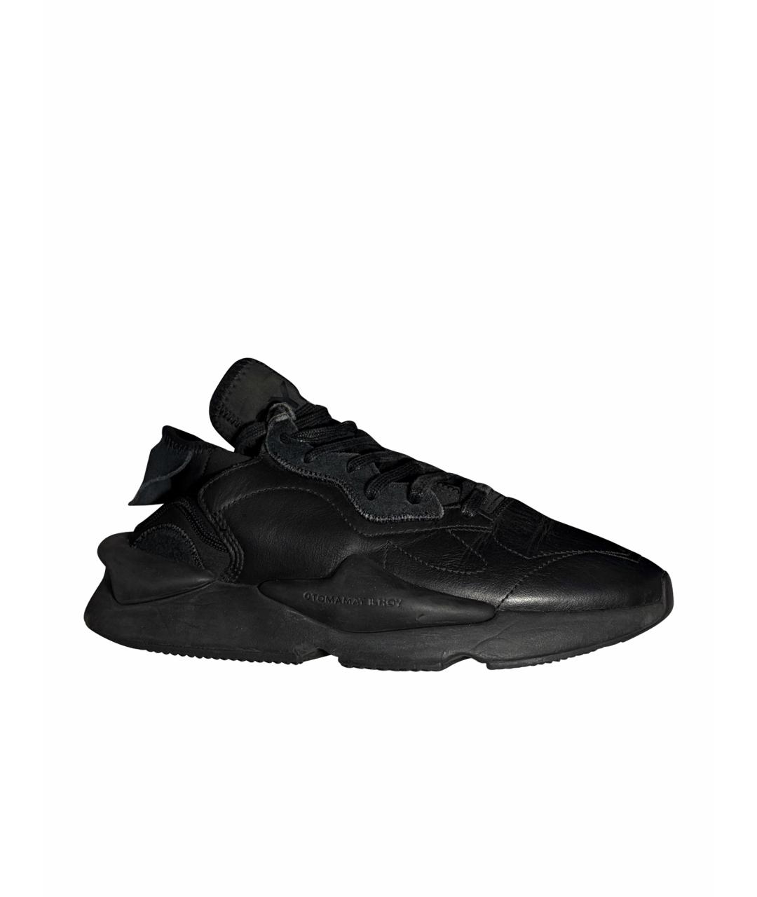 Y-3 Черные кожаные высокие кроссовки / кеды, фото 1