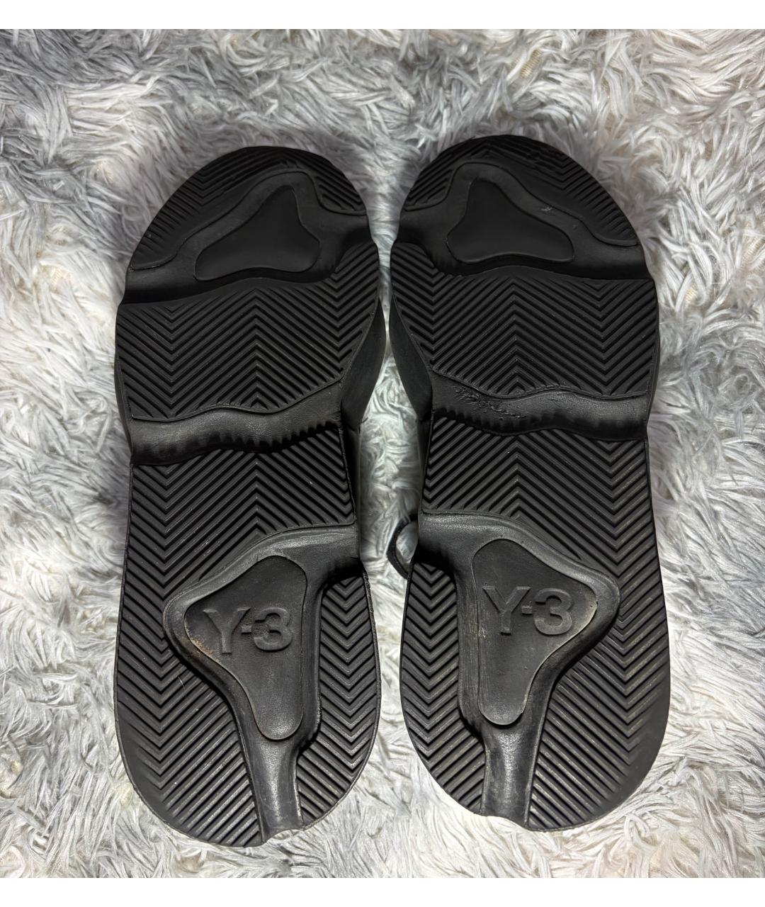 Y-3 Черные кожаные высокие кроссовки / кеды, фото 5