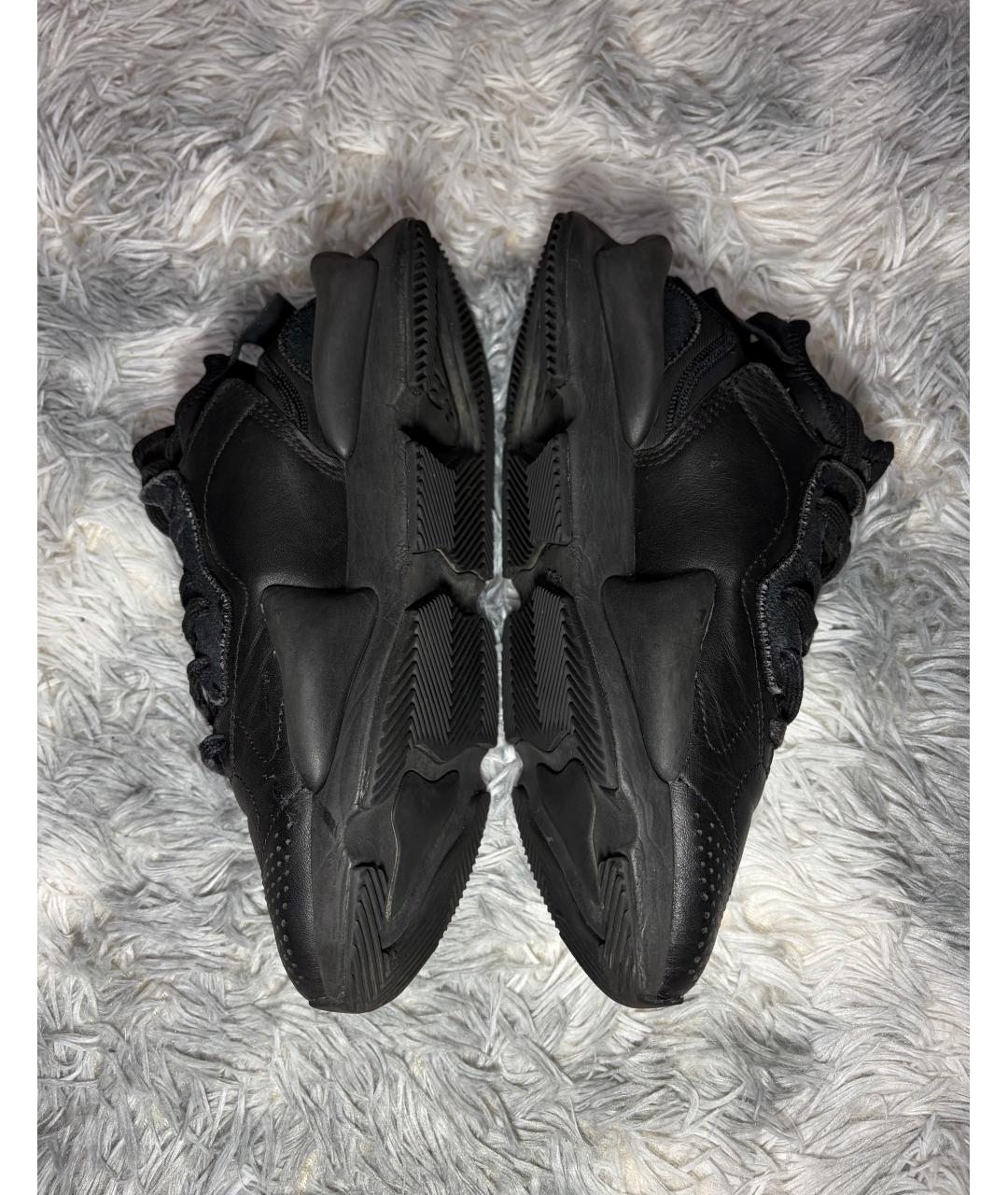 Y-3 Черные кожаные высокие кроссовки / кеды, фото 4