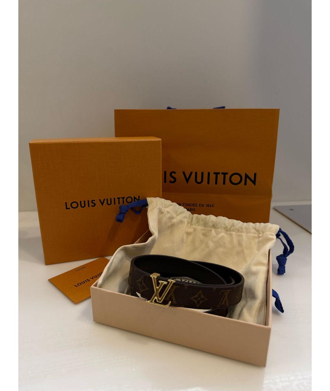 LOUIS VUITTON Черный кожаный ремень, фото 4