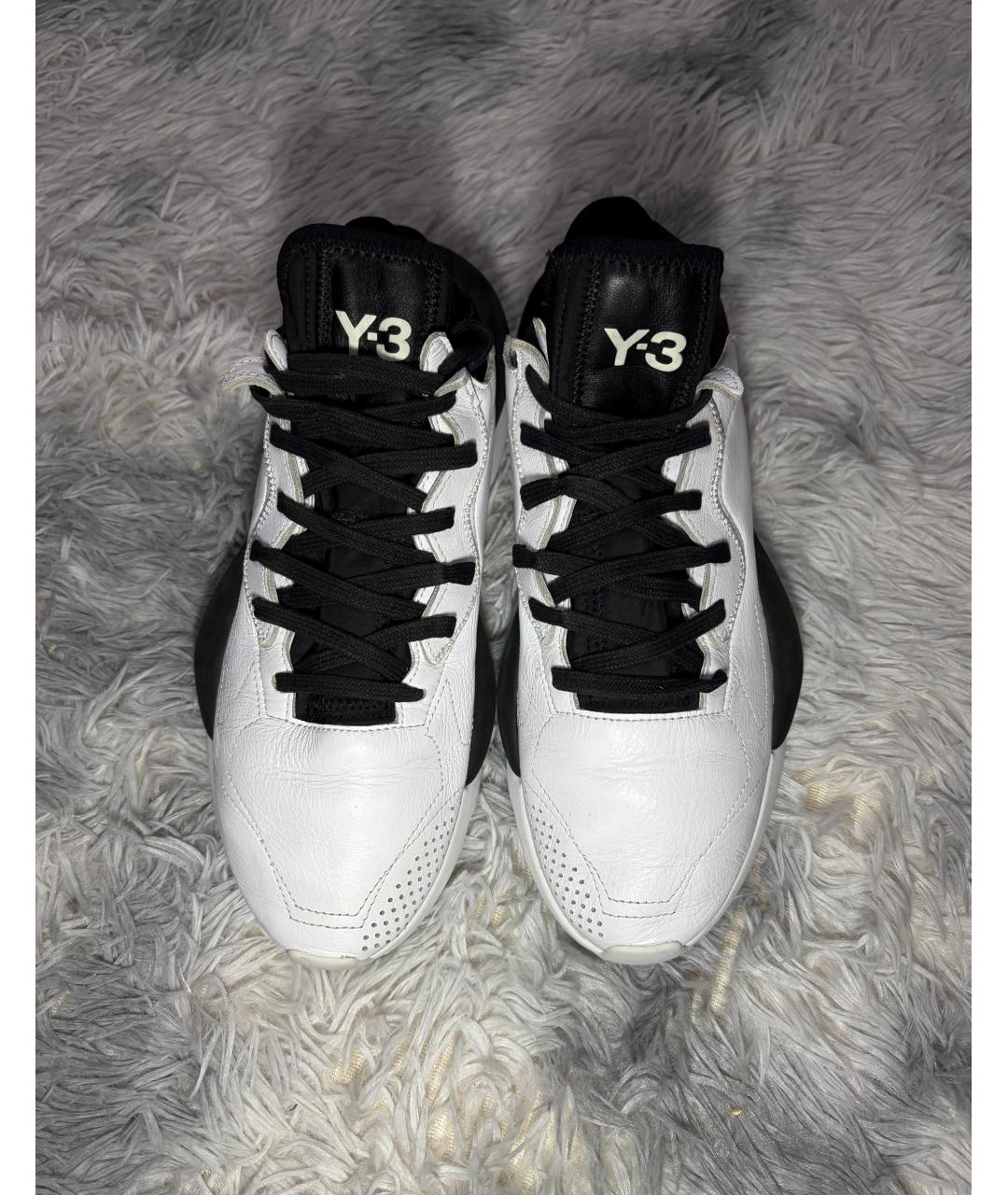 Y-3 Белые кожаные низкие кроссовки / кеды, фото 3