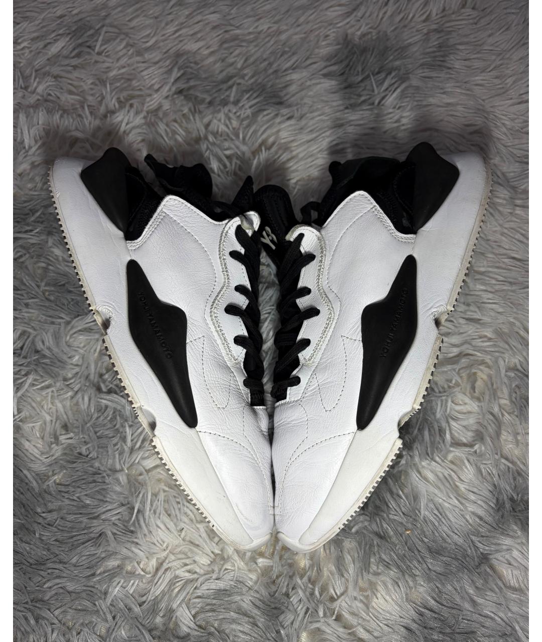 Y-3 Белые кожаные низкие кроссовки / кеды, фото 4