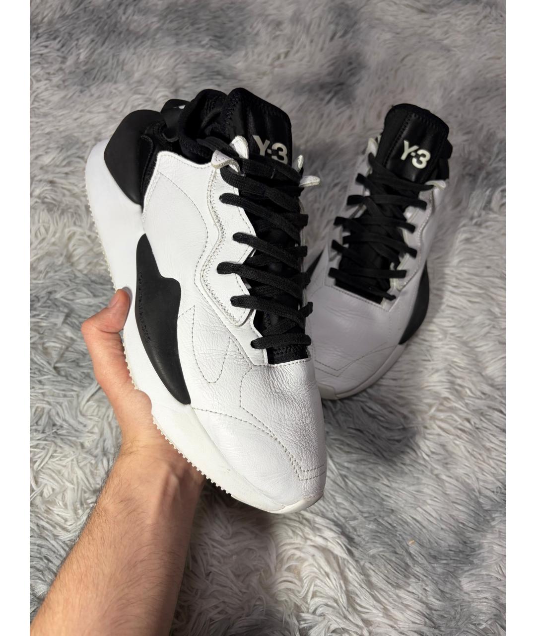 Y-3 Белые кожаные низкие кроссовки / кеды, фото 2