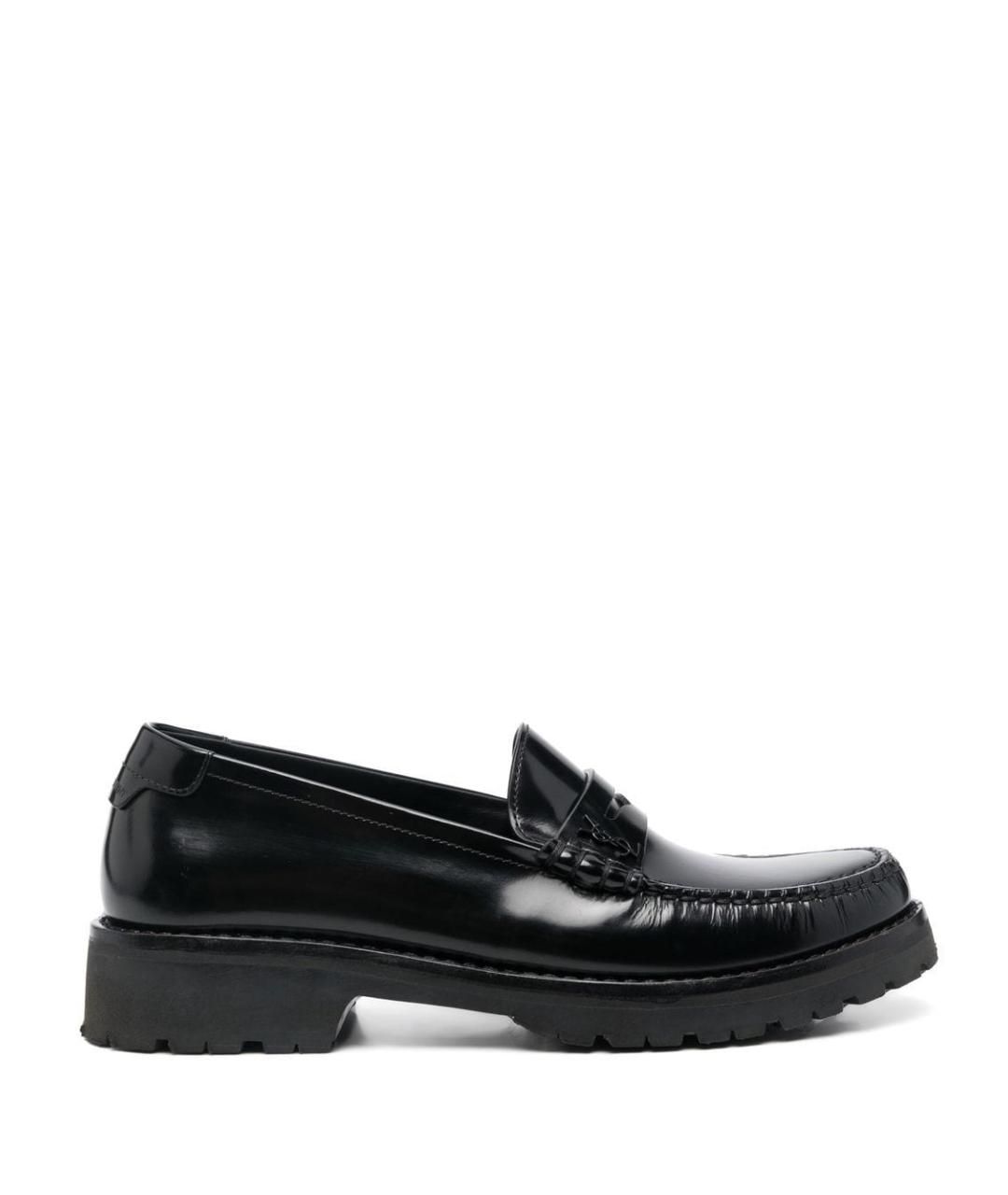 SAINT LAURENT Черные кожаные лоферы, фото 4