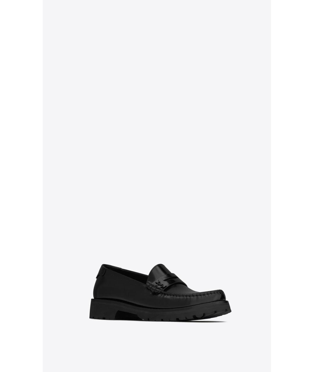 SAINT LAURENT Черные кожаные лоферы, фото 1