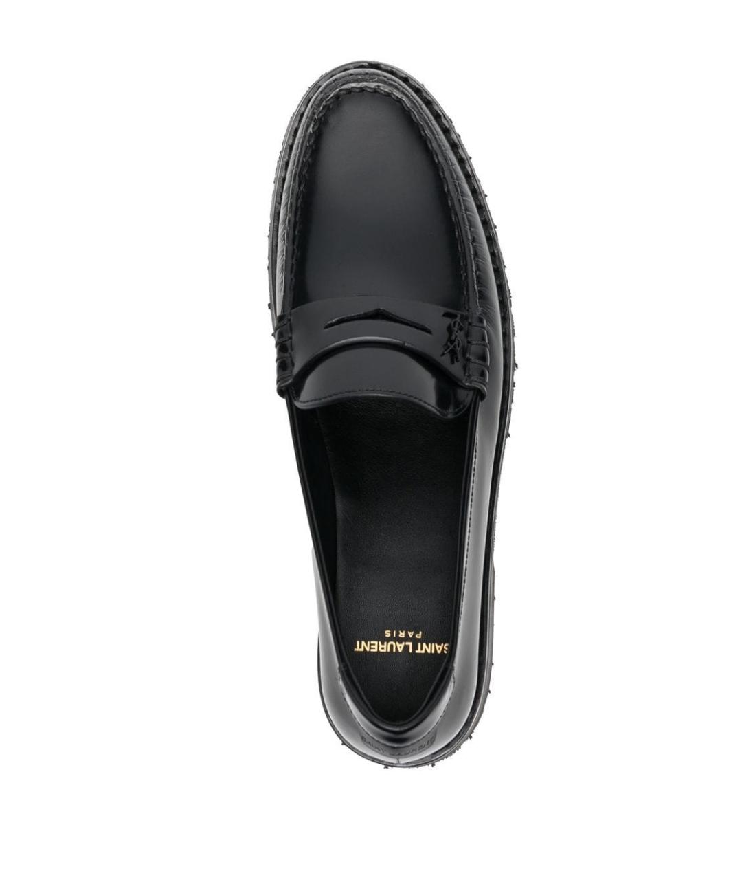 SAINT LAURENT Черные кожаные лоферы, фото 2