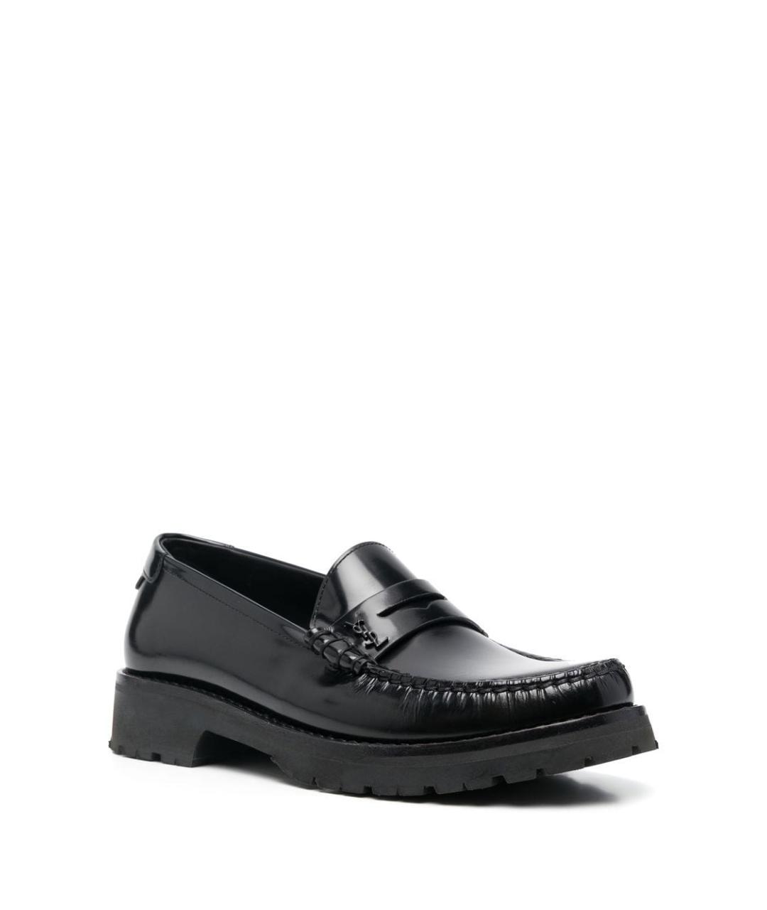 SAINT LAURENT Черные кожаные лоферы, фото 3