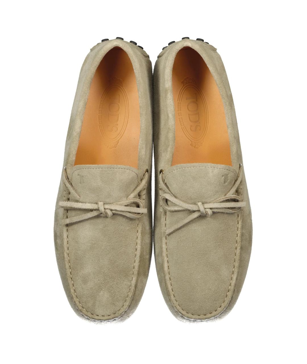 TOD'S Бежевые замшевые лоферы, фото 5