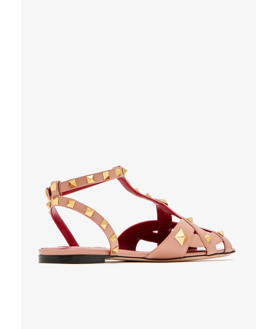 VALENTINO Розовые кожаные сандалии, фото 3