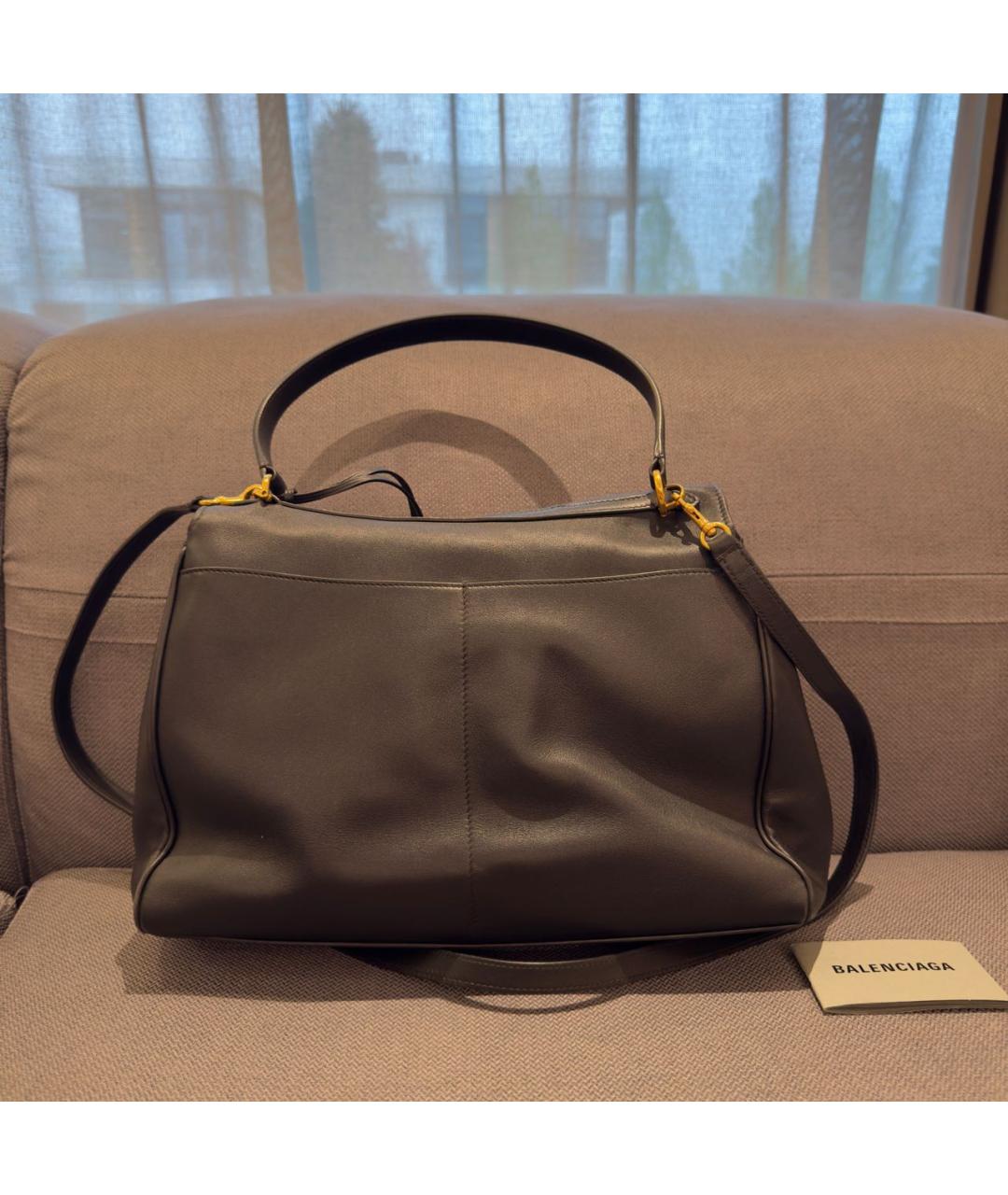 BALENCIAGA Черная кожаная сумка с короткими ручками, фото 3