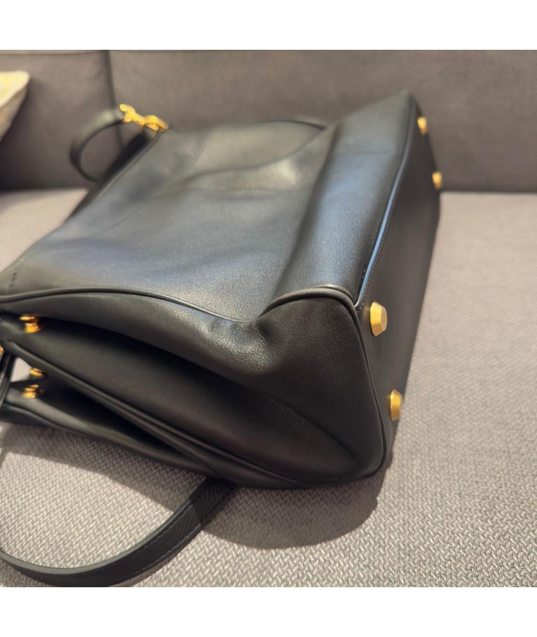 BALENCIAGA Черная кожаная сумка с короткими ручками, фото 4