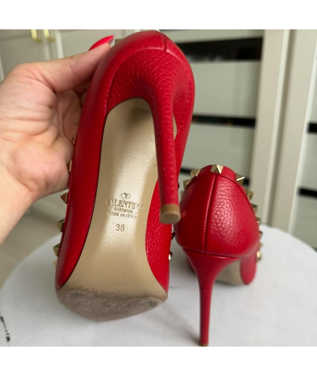 VALENTINO Красные кожаные туфли, фото 6