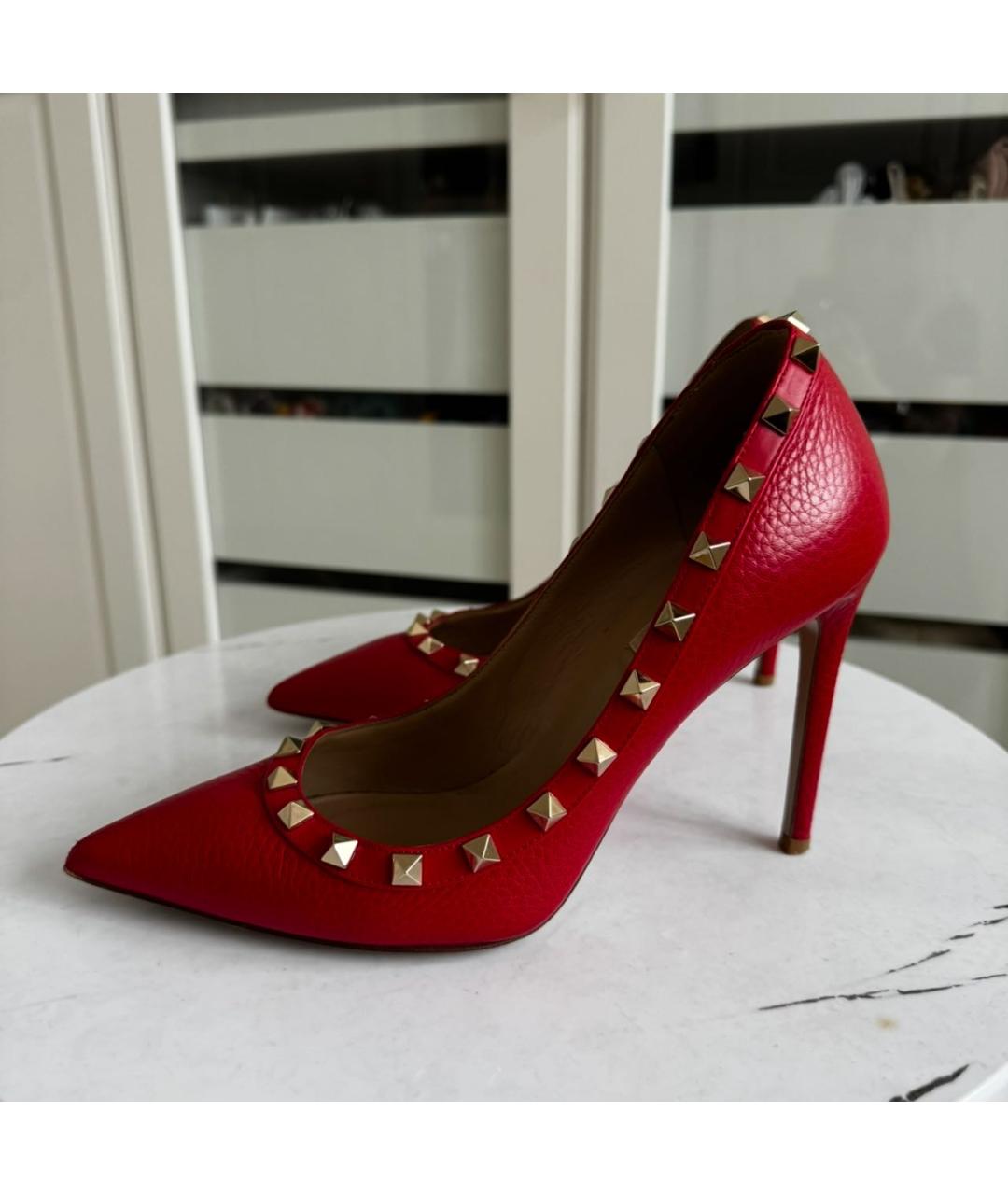 VALENTINO Красные кожаные туфли, фото 7