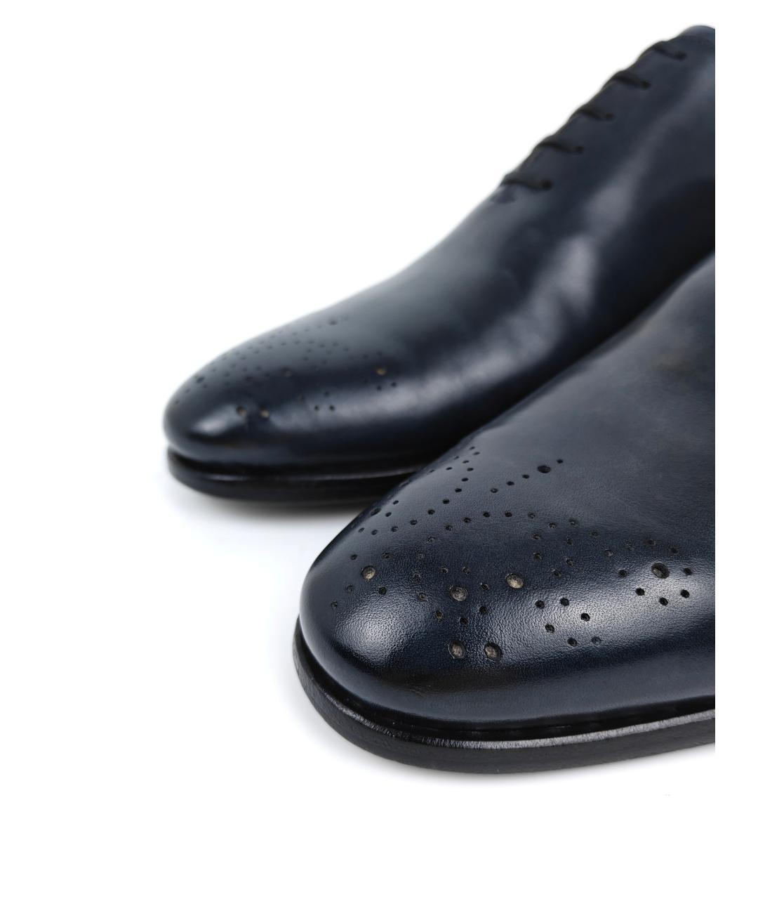 ERMENEGILDO ZEGNA XXX Синие кожаные туфли, фото 8
