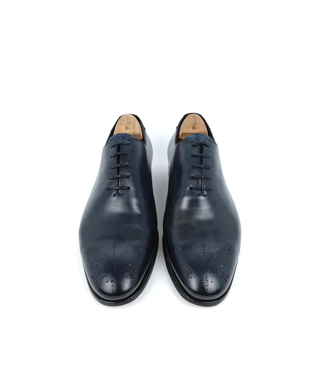 ERMENEGILDO ZEGNA XXX Синие кожаные туфли, фото 5
