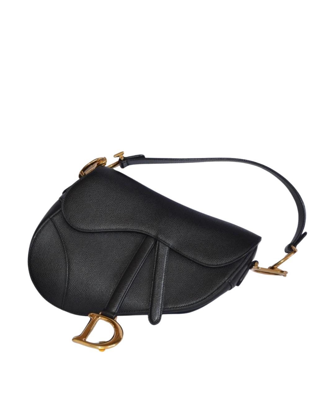 CHRISTIAN DIOR Черная кожаная сумка с короткими ручками, фото 1