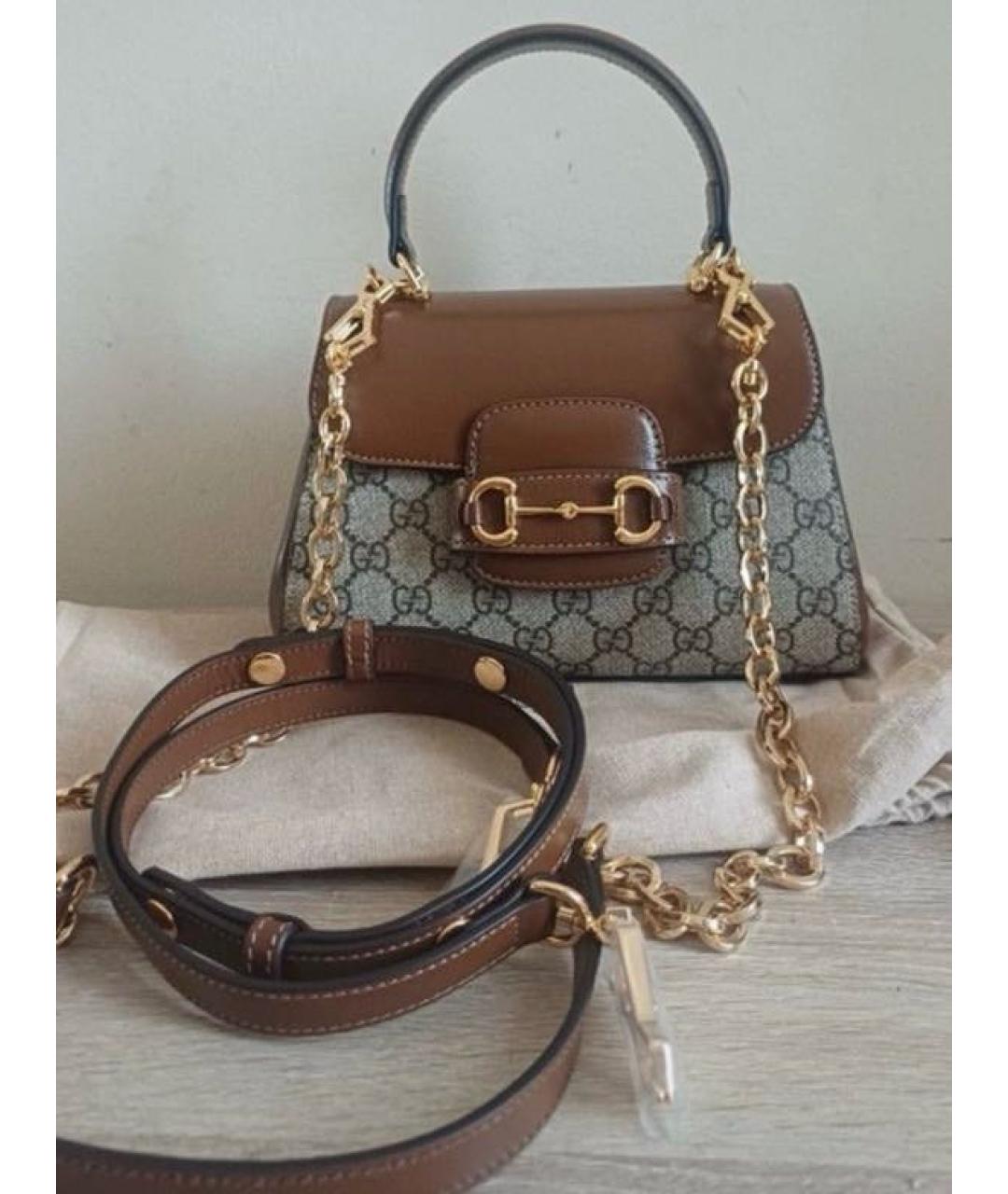 GUCCI Коричневая сумка с короткими ручками, фото 3