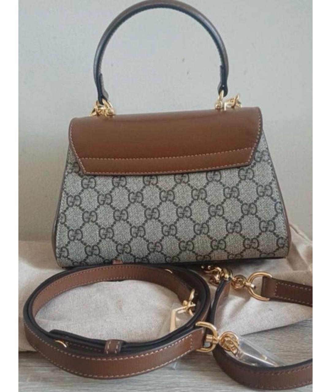 GUCCI Коричневая сумка с короткими ручками, фото 5